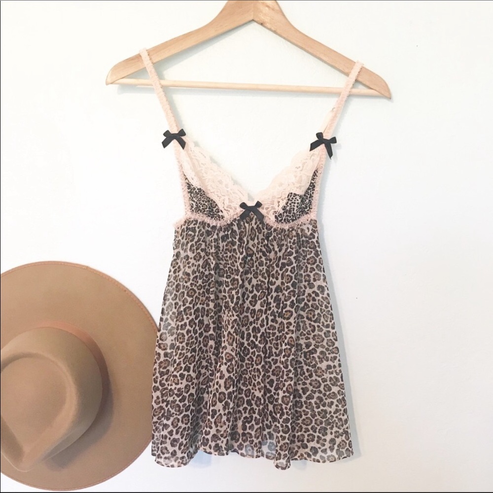 Victoria’s Secret leopard print baby doll chemise